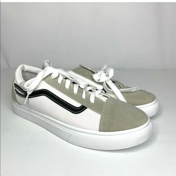 Unbranded Other - Mens Low Top Canvas Sneaker Faux Leather Trim